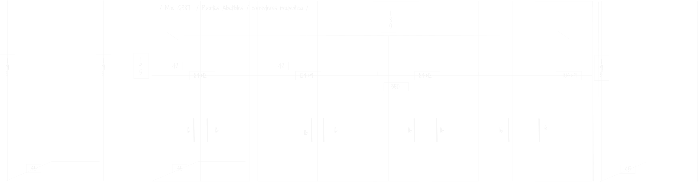 42 84+12 350 1 9 5 / Mod G387  / Puertas Abatibles / correderas neumática /  16 45 1 8 0 16 16 16 16 16 16 16 42 104+9 84+12 104+9 1 9 5 1 9 5 45 1 9 5 45